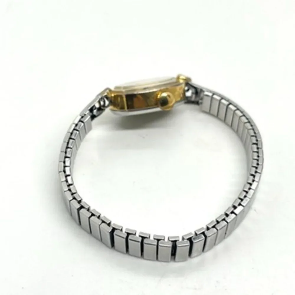 VINTAGE TIMEX WATCH Cavatina Ladies Gold Tone Oval Stretch Band AS IS